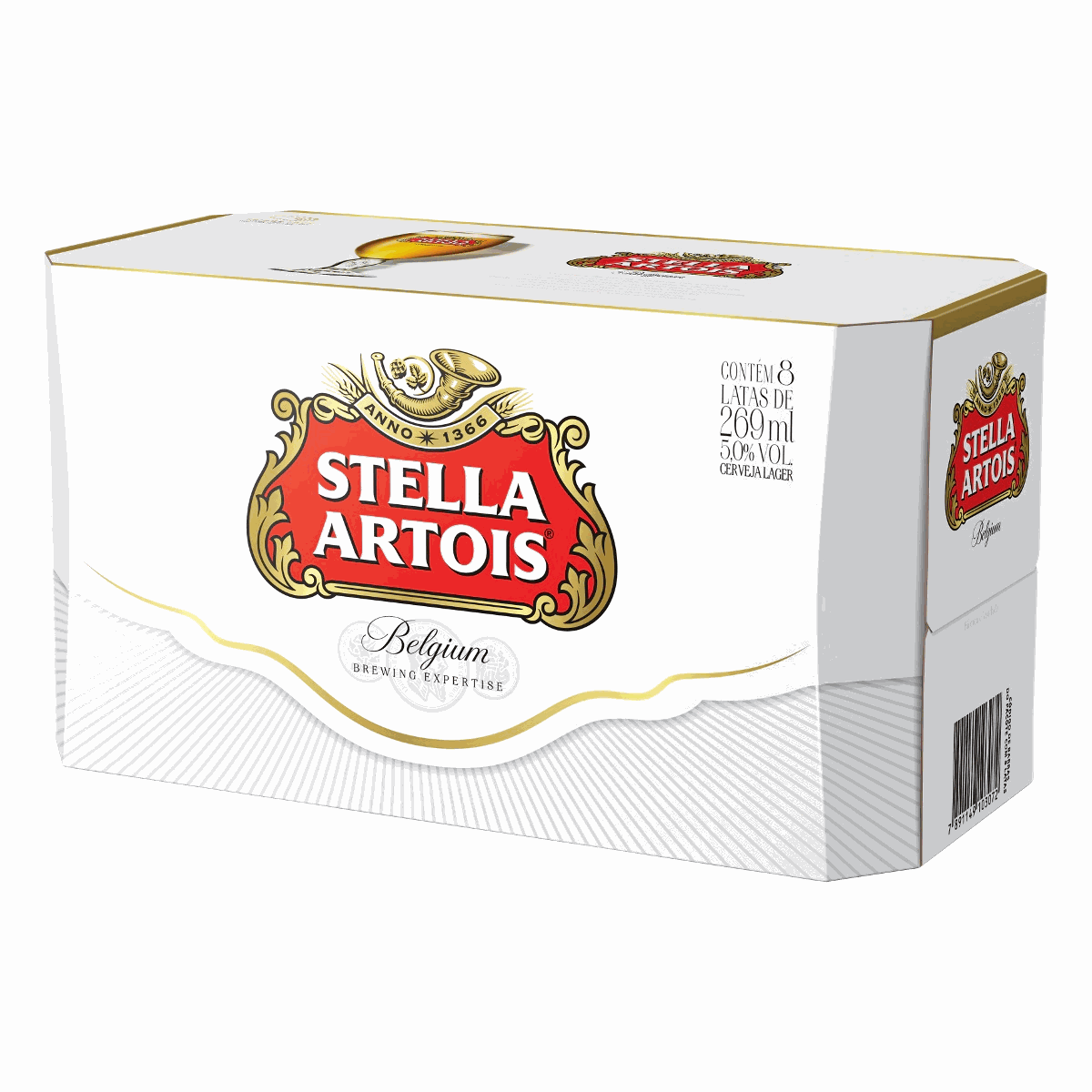 CAIXA CERVEJA STELLA ARTOIS LATA 350ML COM 8UNIDADES - Entrega Rápida