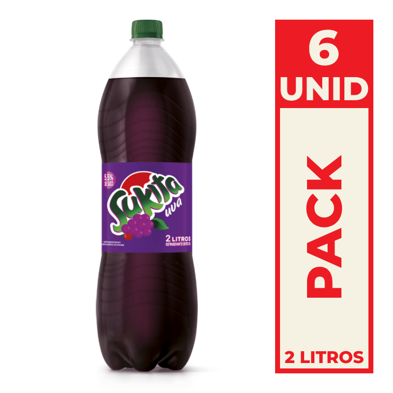Refrigerante Sukita Uva 2L (Pack com 6)